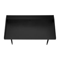 Computer Desk, Home Office, Laptop, Storage Shelves, 48"L, Work, Black Laminate, Black Metal, Contemporary, Modern Black Particle Board