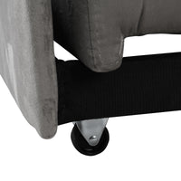 Folding Ottoman Sofa Bed Gray Grey Velvet