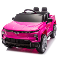 12V Kids Ride On Car W Parents Control,Licensed Chevrolet Silverado,Four Wheel Suspension,Led Lights,Bluetooth,Music,Usb,Mp3,Power Display,Speeds 1.86 3.11Mph For Kids Aged 2 5. Pink 50 99 Lbs