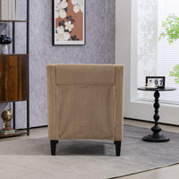 Coolmore Modern Accent Chair,Upholstered Armchair With Scooped Arms For Bedroom,Apartment,Studio,Office,Waiting Room Camel Corduroy Camel Primary Living Space Foam Corduroy