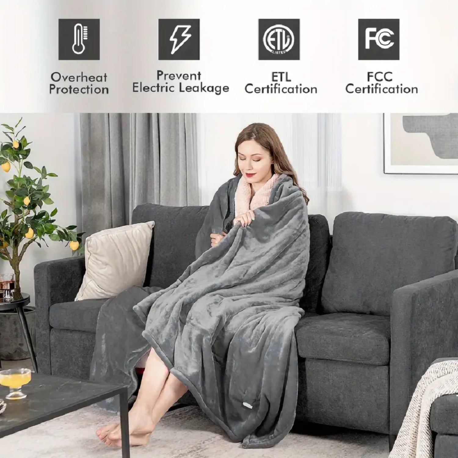 157*213Electric Blanket Grayish Flannelette