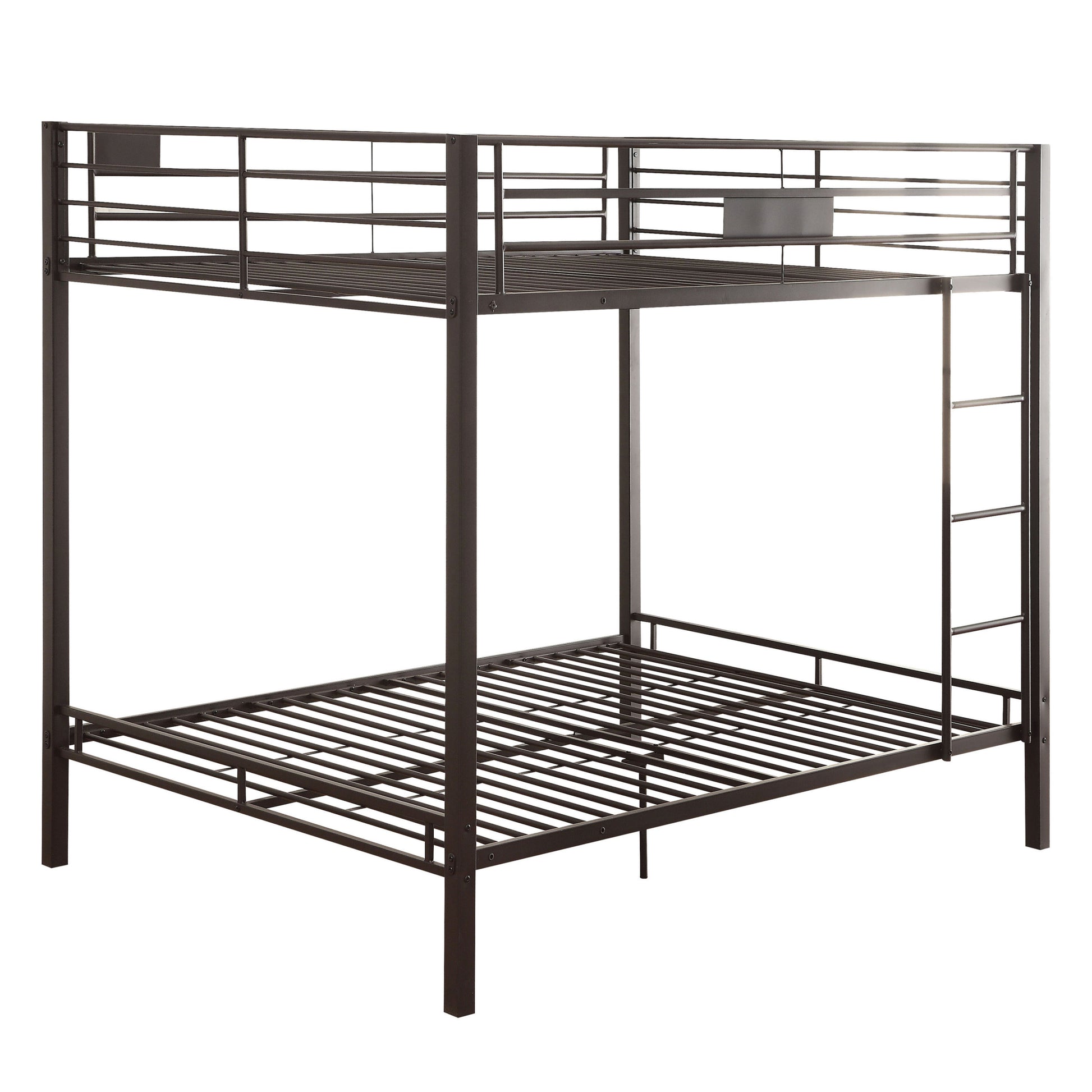 Sandy Black Double Queen Bunk Bed With Built In Ladder Black Metal