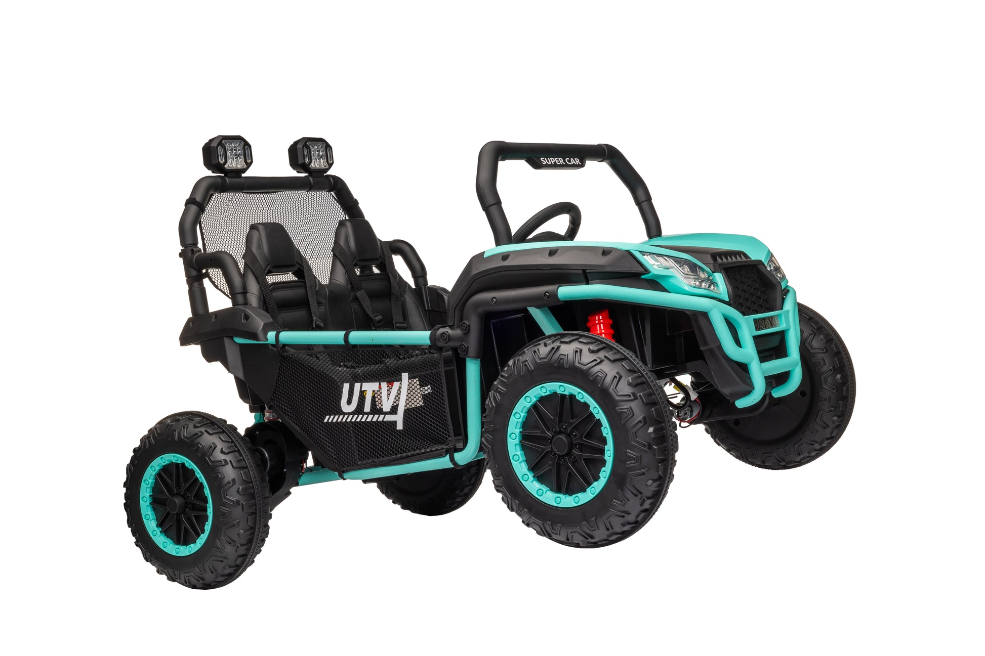 24 Volt Ride On Toys With Remote, Metal Frame Electric Powered Off Road Utv With 2 Xl Seater, 4X200W 5Mph Max, 4Wd 2Wd Switchable, 3 Speeds, Bluetooth, Storage,Green Green Abs