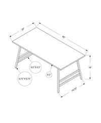 Coffee Table, Accent, Cocktail, Rectangular, Living Room, 40"L, White Laminate, Grey Metal, Contemporary, Modern White Mdf