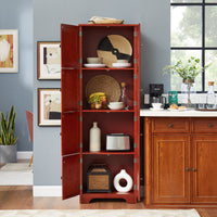 72.4" Tall Storage Cabinet Tall Storage Cabinet With 8 Doors And 4 Shelves ,Bookshelf Living Room, Kitchen, Dining Room, Office Freestanding Storage Cabinet,Cherry Cherry Mdf