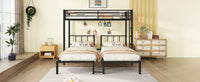 Twin Over Twin & Twin Bunk Beds For 3, Twin Xl Over Twin & Twin Bunk Bed Metal Triple Bunk Bed, Black Black Metal