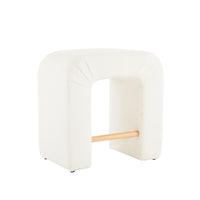 24'' Boucle Stool Set Of 2,Dining Chairs For Home Kitchen Island,White White Dining Room Sponge Modern Bar Stools Set Of 2 Polyurethane Foam Fabric,Foam,Plywood,Wood