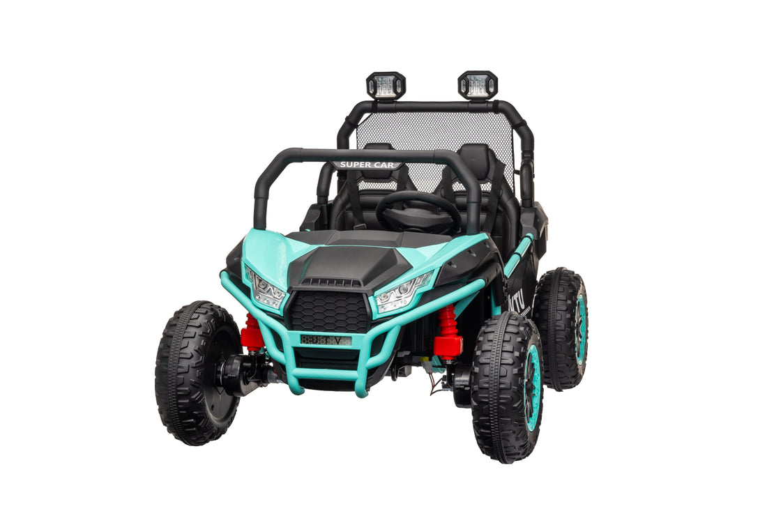 24 Volt Ride On Toys With Remote, Metal Frame Electric Powered Off Road Utv With 2 Xl Seater, 4X200W 5Mph Max, 4Wd 2Wd Switchable, 3 Speeds, Bluetooth, Storage,Green Green Abs