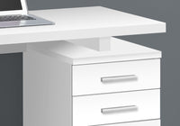 Computer Desk, Home Office, Laptop, Left, Right Set Up, Storage Drawers, 48"L, Work, White Laminate, Contemporary, Modern White Particle Board