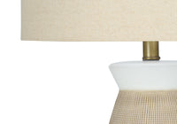 Lighting, 27"H, Table Lamp, Cream Ceramic, Beige Shade, Contemporary Cream Ceramic