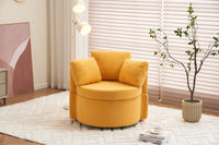 029 Teddy Fabric Swivel And Storage Chair With Back Cushion For Living Room,Yellow Yellow Primary Living Space Modern Foam Teddy