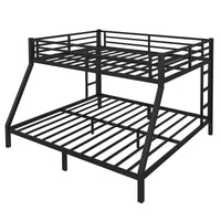 Metal Queen Over King Bunk Bed For Teens And Adults,Space Saving Noise Reduced No Box Spring Needed, Black Black Metal