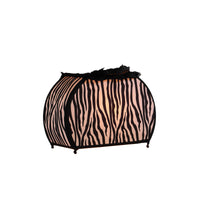 11.75" In Zebra Animal Print Purse W Black Faux Handle Table Lamp Black White Fabric Metal