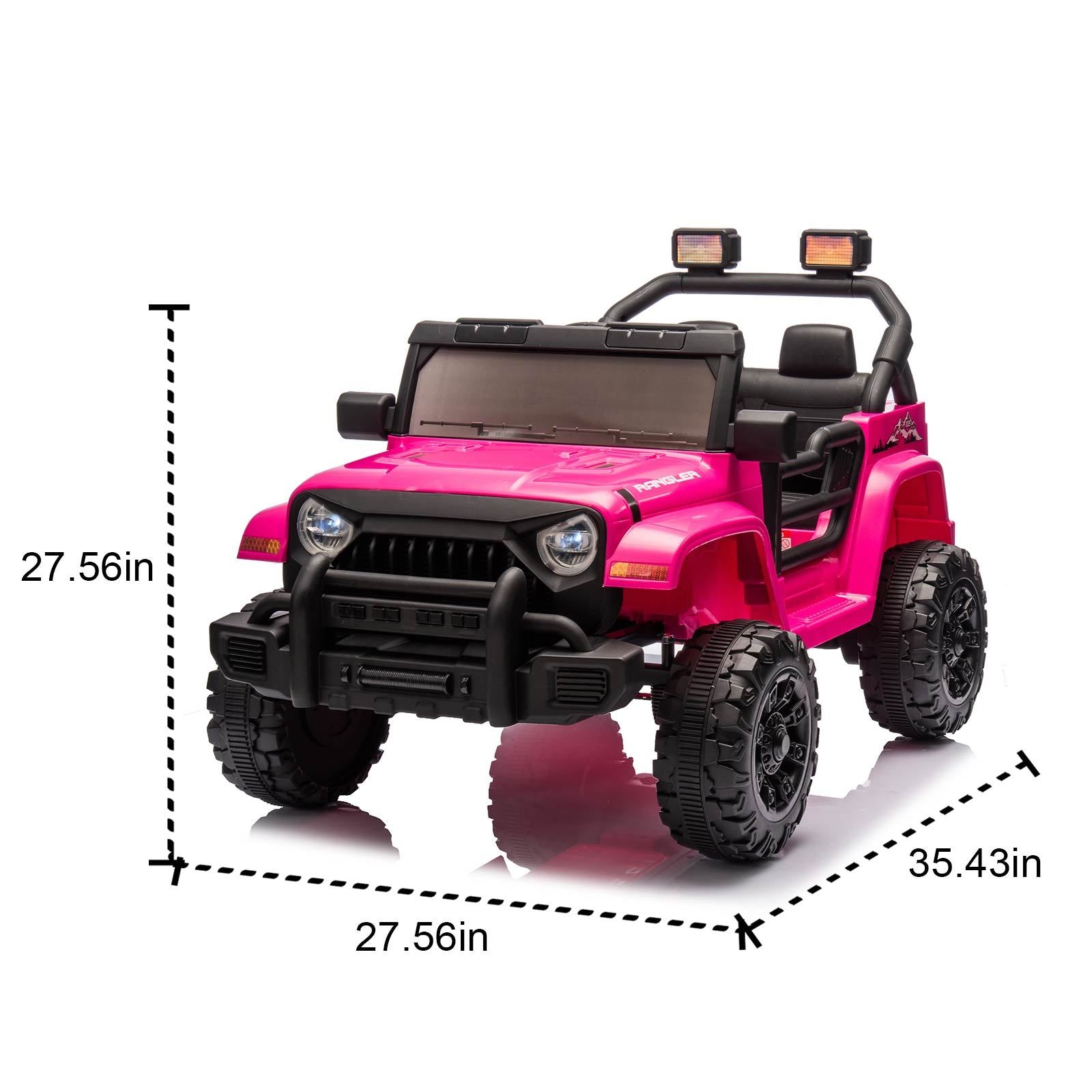 12V Kids Ride On Electric Car W Parents Control,Dual Drive, Four Wheel Suspension,With Music,Bluetooth,Mp3,Usb,With Headlights, Steering Wheel Quick Release,Slow Start For Kids Aged 3 8. Pink 50 99 Lbs Polypropylene