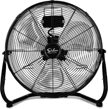 12 Inch 3 Speed High Velocity Heavy Duty Metal Industrial Floor Fans, Black Black Metal