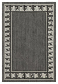 Sunshine Gc Har2002 Anthracite 2 Ft. 7 In. X 7 Ft. 3 In. Indoor Outdoor Area Rug Anthracite Polyester Polypropylene