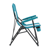Steel Folding Mesh Quad Camping Chair, With Cup Holder, & Carry Bag Blue Red Seats 2 Steel