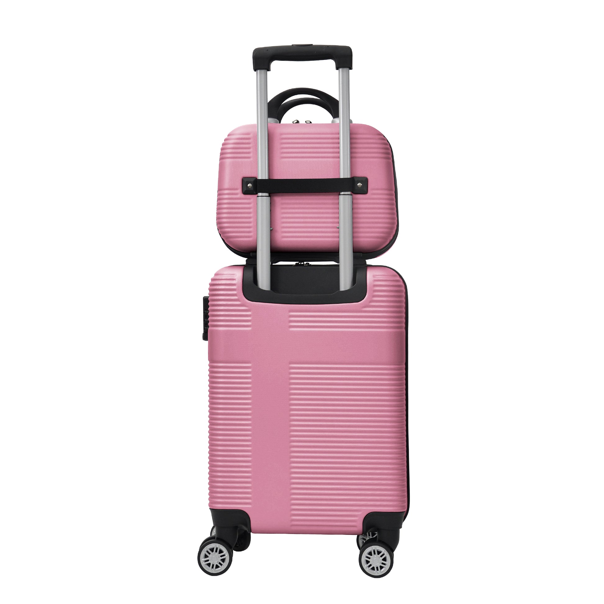 Luggage 4 Piece Set With Spinner Wheels, Hardshell Lightweight Suitcase With Tsa Lock,Checked Luggage,Pink 12 20 24 28In Pink Abs