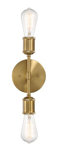 Reverie Double Lights Bathroom Wall Sconce Over Mirror Bedroom Hallway Entryway 5"W 10.75"H 5"E Clear,Gold Brass,Glass