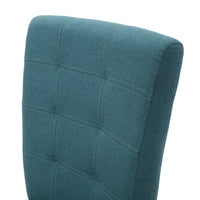 Dining Chair Aqua Blue Wood Fabric