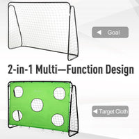 Soozier 8 X 3Ft Soccer Goal Target Goal 2 In 1 Design Indoor Outdoor Backyard With All Weather Polyester Net Best Gift Black Green Steel