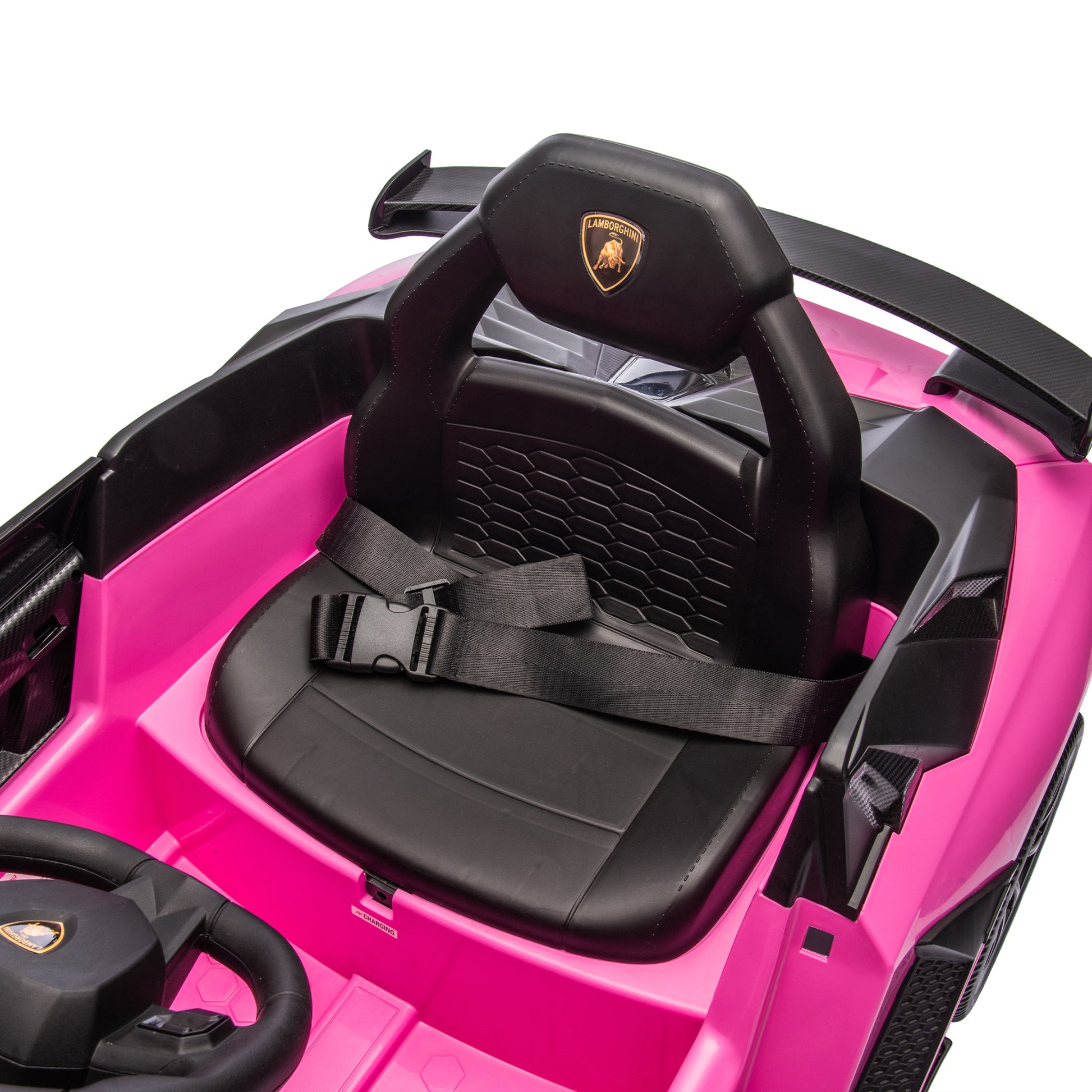 12V Kids Ride On Car W Parents Remote Control,Licensed Lamborghini Aventador Xago,Hydraulic Pressure Door,Slow Start,Early Education,Bluetooth,Adjustable Volume,Mp3,Usb,Led Lights For Kids Aged 3 8. Pink 50 99 Lbs Polypropylene