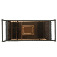 Pe Kd Bar Cart Grey Rattan Glass