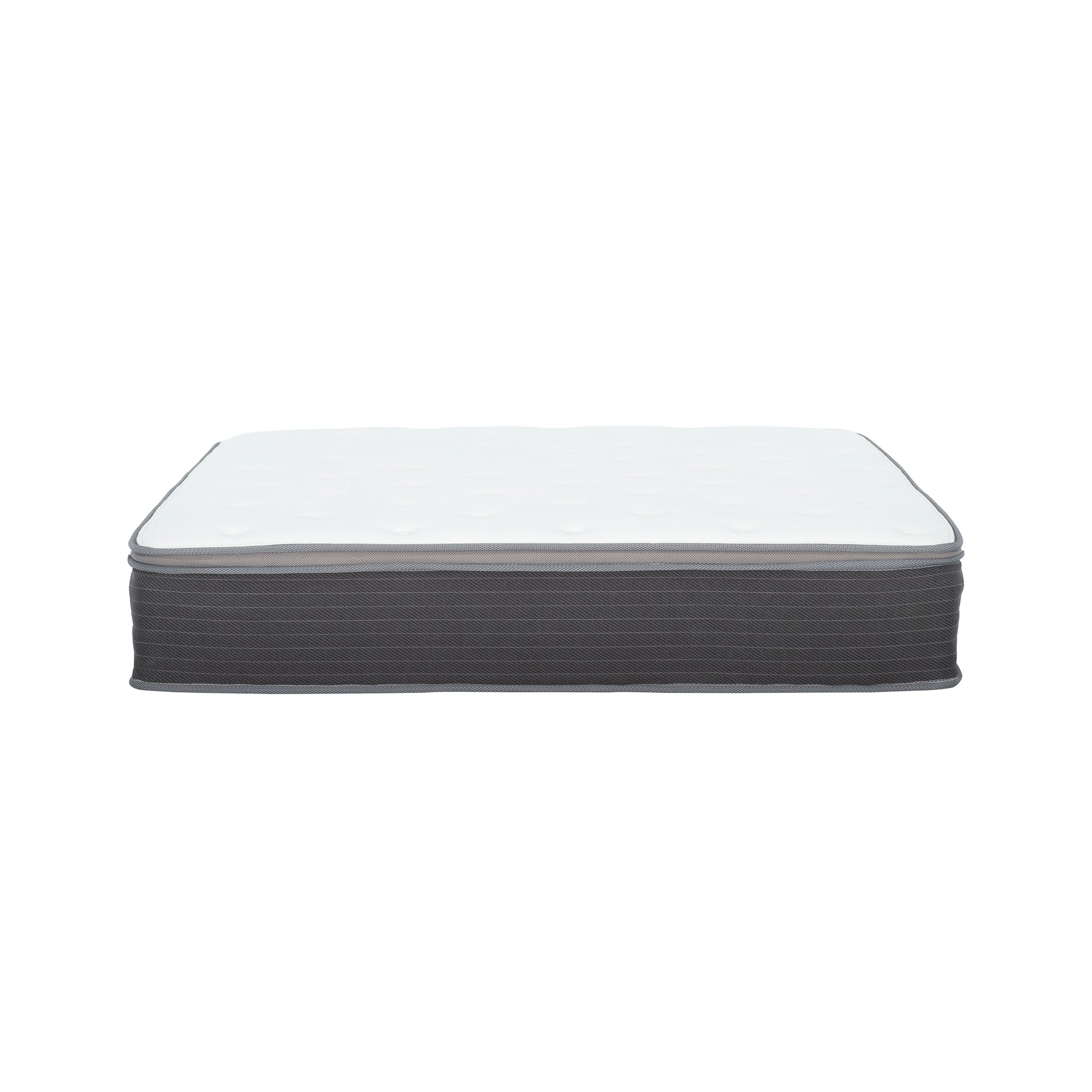 10 In. Pocket Spring Hybrid Bed In A Box Mattress, Twin, Gel Memory Foam Mattress For Comfortable Sleep, White Gray Grey White Bedroom Modern Memory Foam Polyester Twin