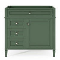 36'' Bathroom Vanity Without Top Sink, Modern Bathroom Storage Cabinet With 2 Drawers And A Tip Out Drawer, Solid Wood Frame Not Include Basin Sink 3 Green 1 1 Adjustable Hinges Bathroom Freestanding Solid Wood Mdf Painted