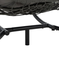 2 Persons Egg Chair With Stand Indoor Outdoor Swing Chair Patio Wicker Hanging Egg Chair Hanging Basket Chair With Stand For Bedroom Living Room Balcony Gray Steel
