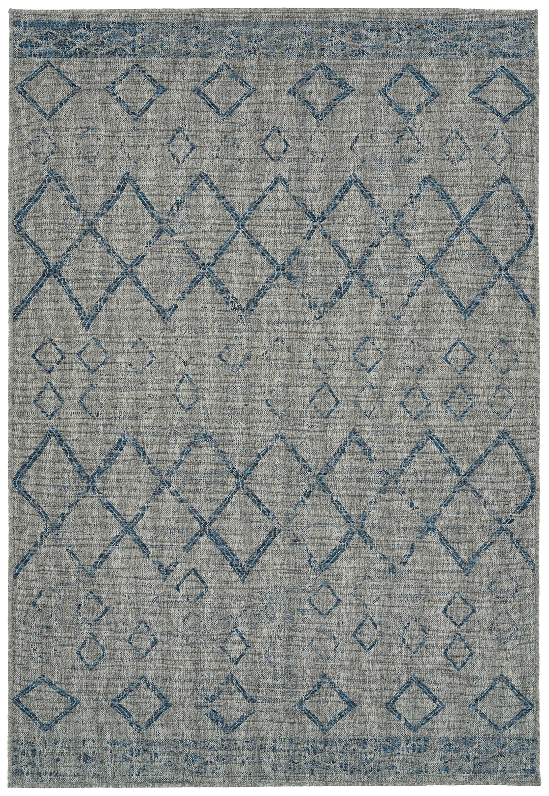 Modern, Transitional, Geometric, Southwestern, Textured High Low Cut & Loop 5'3" X 7'6" Rectangle Area Rug Grey Polypropylene