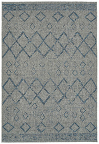 Modern, Transitional, Geometric, Southwestern, Textured High Low Cut & Loop 5'3" X 7'6" Rectangle Area Rug Grey Polypropylene