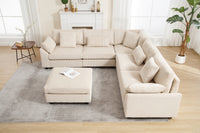 Arrival Oversized Modular Sectional Sofa Couch,Modern Minimalist Couches For Living Room,Free Combination Deep Seat Corner Couch For Living Room,Corduroy, Beige Beige Fabric 6 Seat