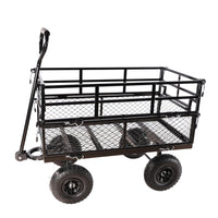 Black Double Fence Utility Cart Wagon Cart Garden Cart Trucks Make It Easier To Transport Firewood Black Metal