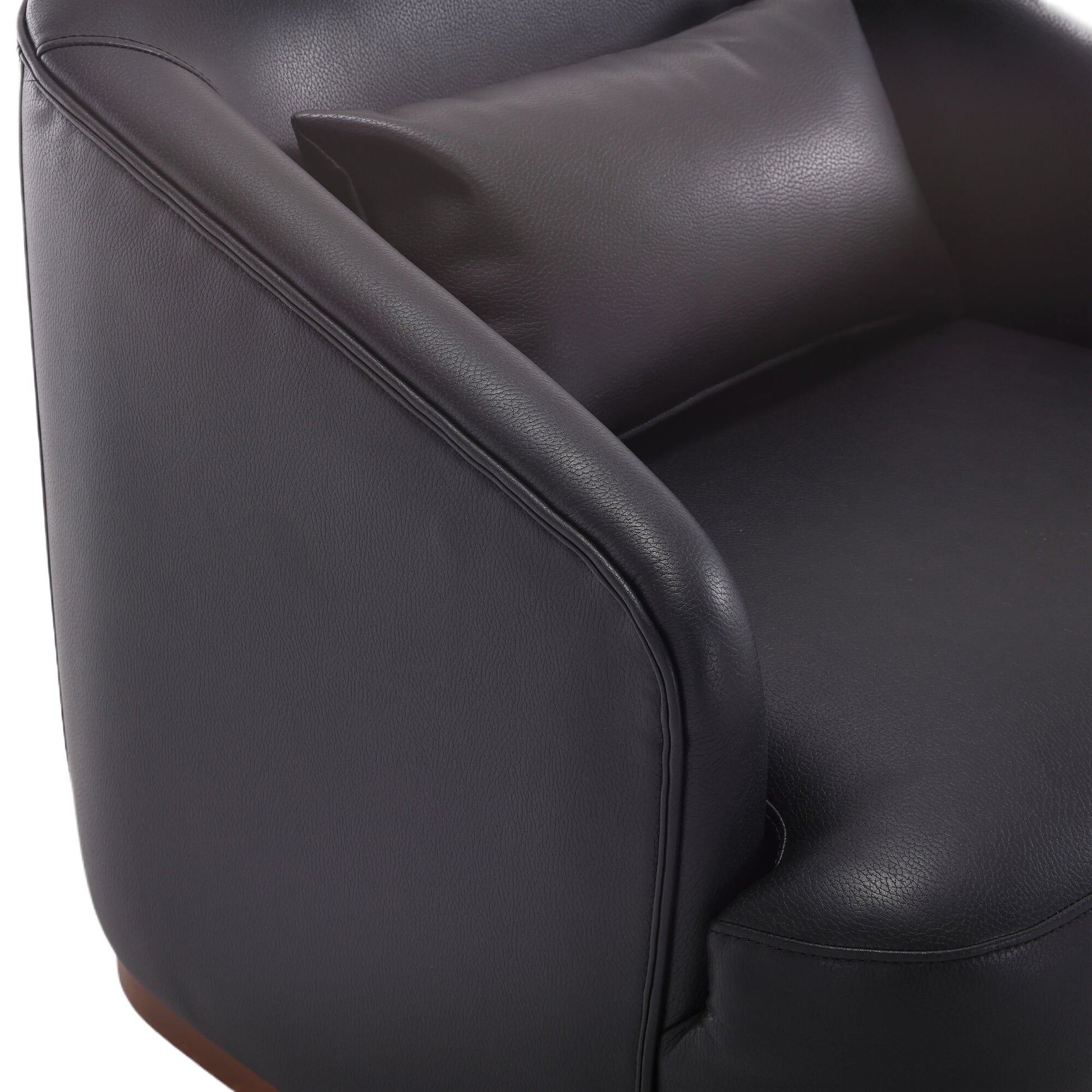 Coolmore Swivel Barrel Chair, Comfy Round Accent Sofa Chair For Living Room, 360 Degree Swivel Barrel Club Chair, Leisure Arm Chair For Nursery, Hotel, Bedroom, Office, Lounge Black Pu Black Pu Primary Living Space Foam Pu Leather