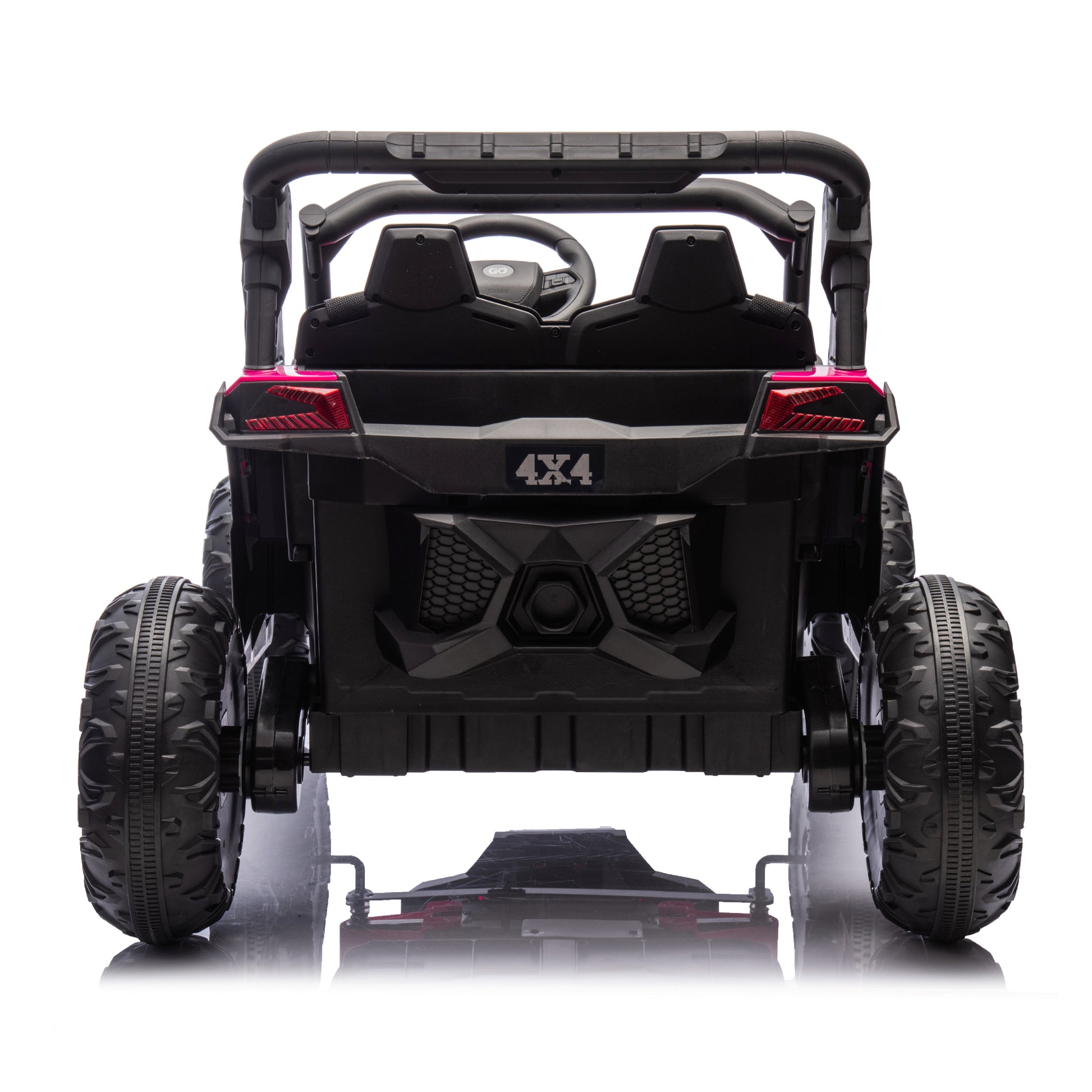 24V Two Seater Kids Ride On Utv W Parents Remote Control,Four Wheel Suspension,Slow Start,Large Wheel Design,Anti Collision Bar,Storage Space,Music,Usb,Bluetooth,Volume Control,Led Lights For Kids 3 . Pink 100 149 Lbs Polypropylene