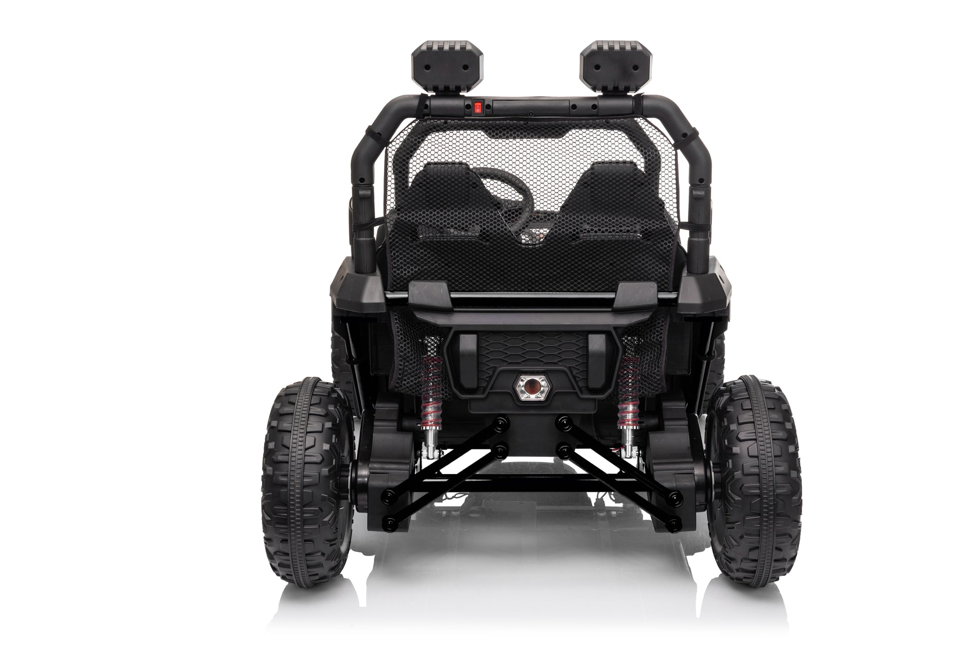 24 Volt Ride On Toys With Remote, Metal Frame Electric Powered Off Road Utv With 2 Xl Seater, 4X200W 5Mph Max, 4Wd 2Wd Switchable, 3 Speeds, Bluetooth, Storage,Black Black Abs