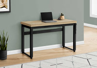 Computer Desk, Home Office, Standing, Adjustable, 48"L, Work, Laptop, Natural Laminate, Black Metal, Contemporary, Modern Natural Particle Board