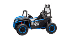 24V 2 Seater Ride On Car For Kids, 4X4 Off Road Utv Toy W Remote Control, 4X200W Powerful Motors, 20" Large Seat, 5 Mph Max Speed, Bluetooth, Mp3, Lights, Electric Car For Big Kids Blue Abs