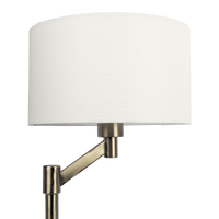 Horizon Brushed Nickel Table Lamp With On Off Switch Curved Metal Base Linen Shade Brushed Nickel,Silver,White Table&Floor Lamps Linen,Metal