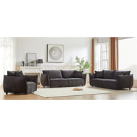 3 Seater 3 Seater 1 Seater Combo Sofa Modern Living Room Sofa, Linen Fabric Sofa, Wooden Frame With 5 Pillows, Apartment Sofa Furniture Black Linen Wood Primary Living Space Pine Foam Fabric 7 Seat