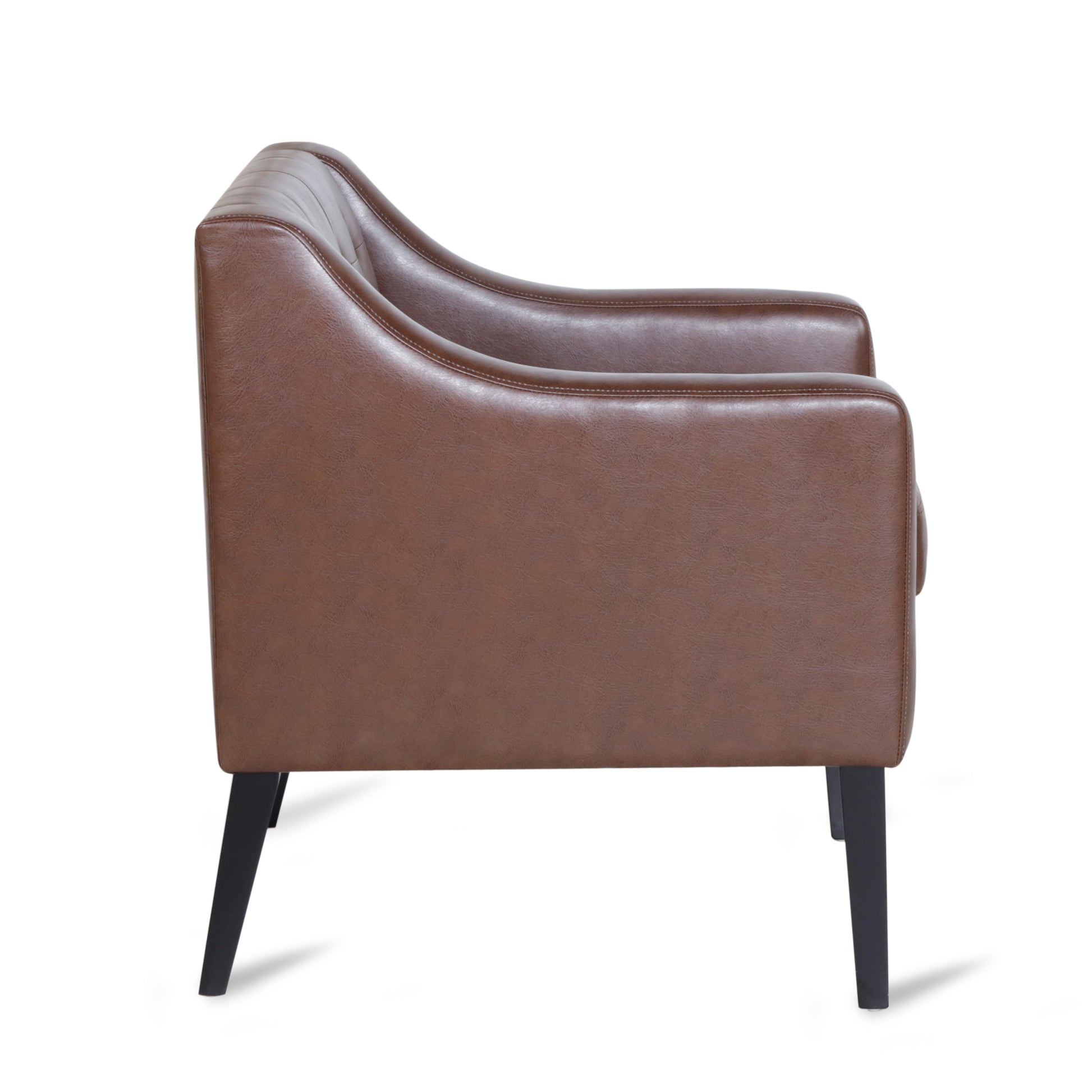 Accent Chair Dark Brown Pu