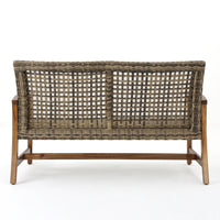 Hampton Wood Wicker Seat Natural Grey Acacia Wood
