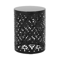 Metal End Table Large Black Iron