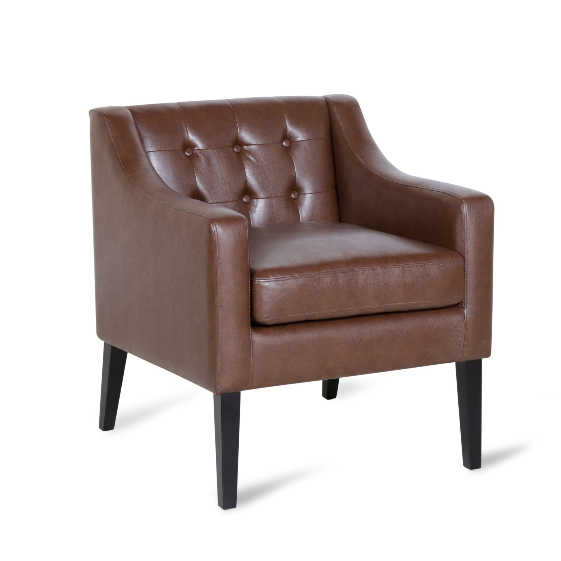 Accent Chair Dark Brown Pu