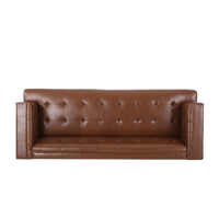 3 Seater Sofa Dark Brown Pu