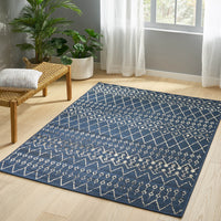 5'3"X7' Rug Navy Ivory Polypropylene