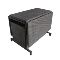 Maldives Aluminum Foldable Dining Set Grey Pe Rattan Iron