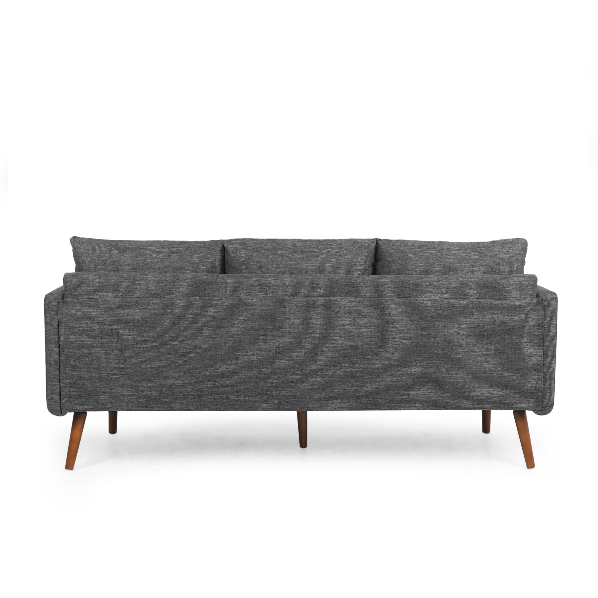 3 Seater Sofa Charcoal Wood Fabric 3 Seat