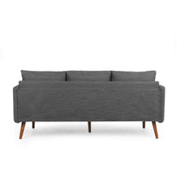 3 Seater Sofa Charcoal Wood Fabric 3 Seat